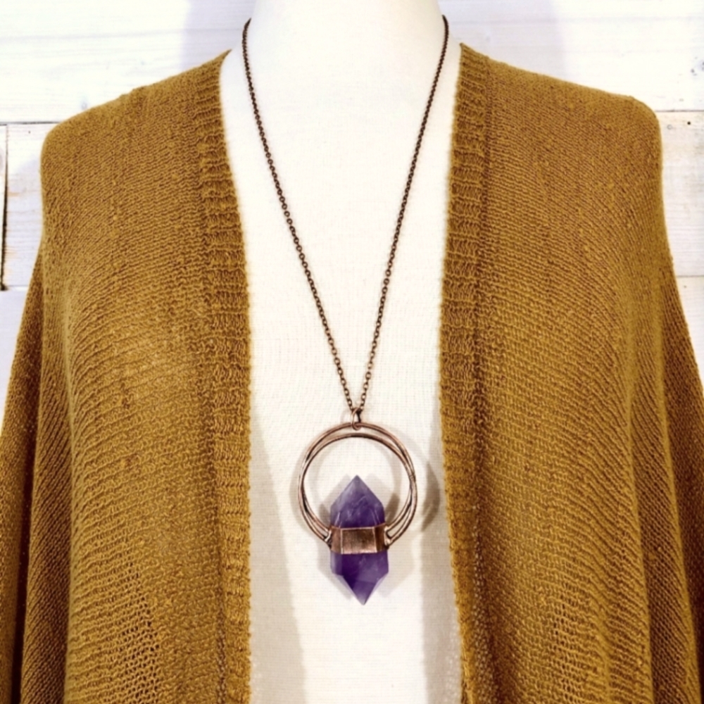Amethyst Necklace Crystal Jewelry Large Amethyst necklace